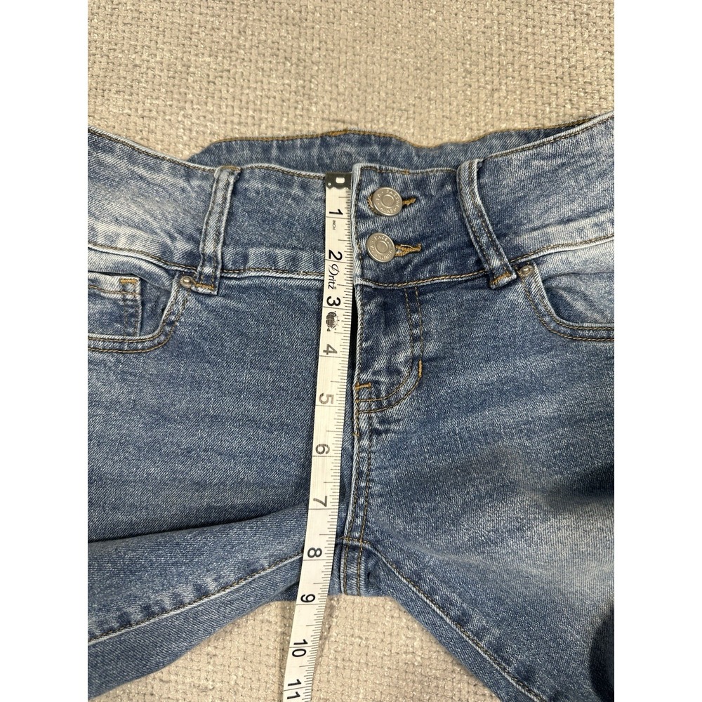 Pacsun Jeans Womens 25 28x32 Blue Low Rise Boot Stretch Frayed Hem Festival - Picture 6 of 12